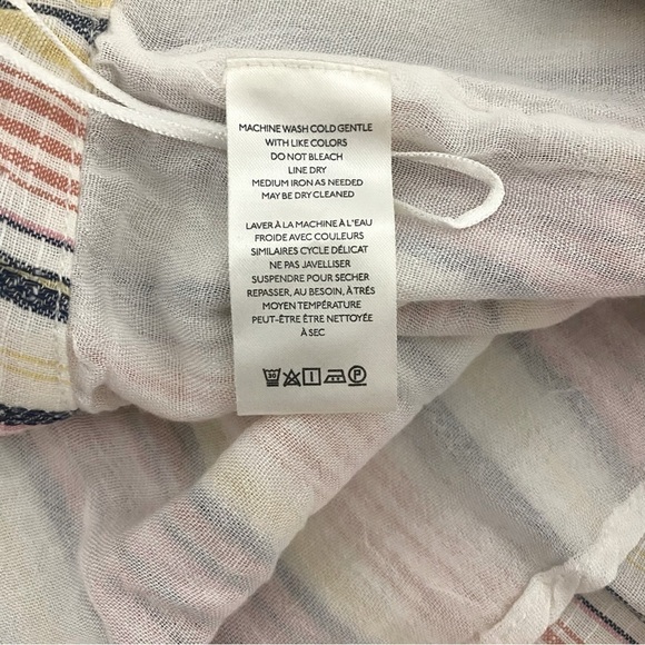 Free People Women’s Aubrey Sarong Vertical Multi Stripe High-Low Skirt Sz 12 NWT - Picture 4 of 12